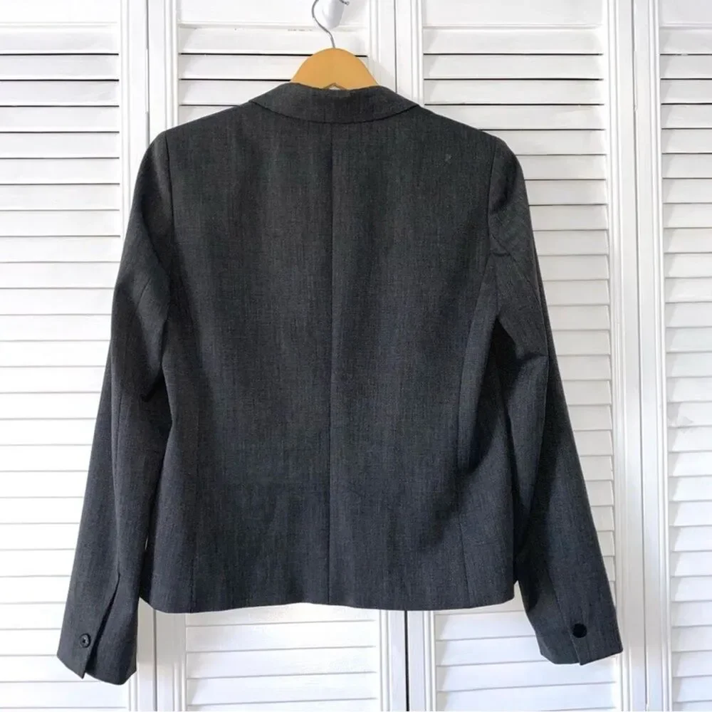 Elie Tahari Blazer Women Size 6 Gray Single Button Jacket Business # - Picture 3 of 3